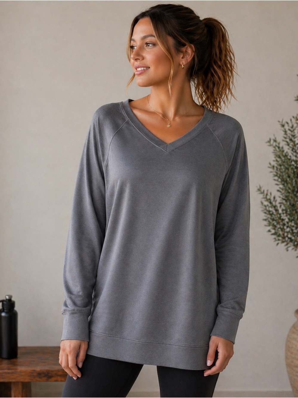 ✨ St. John’s Bay V-Neck Sweatshirt Tunic – Cozy Everyday Essential ✨